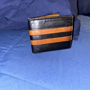 Coach Men’s Black and Brown Leather Wallet
